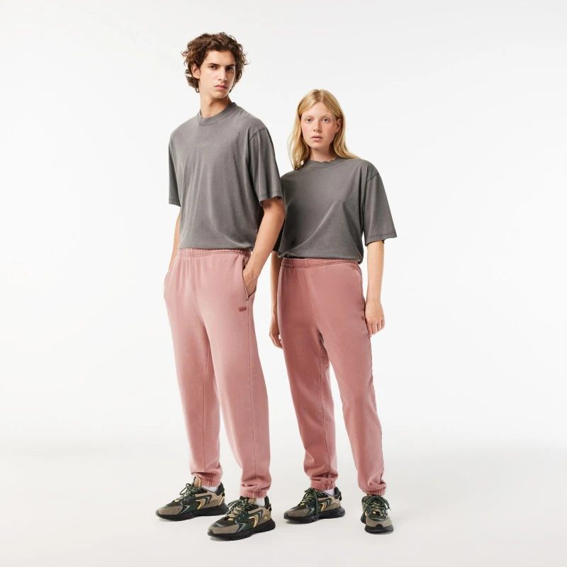 Image of Lacoste Mens Closed Hem Fleece Joggers Eco Rose Dawn male 2XS