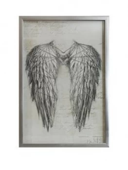 Image of Arthouse Angel Wings Silver Metallic String Art Framed Print