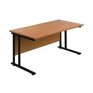 Image of Jemini Rectangular Double Upright Cantilever Desk 1600x800mm Nova