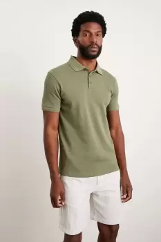 Image of Mens Muscle Fit Popcorn Texture Polo Shirt