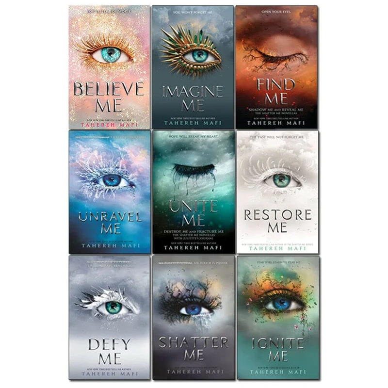 Image of Shatter Me Series 9 Book Set By Tahereh Mafi Featuring Imagine Me Unravel Me Unite Me Restore Me Defy Me Tahereh Mafi Books