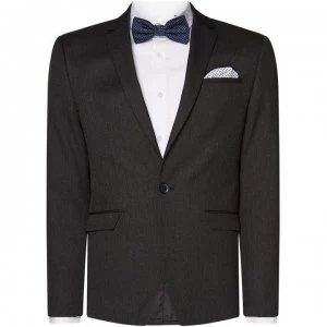 Image of Label Lab Jones Skinny Fit Notch Lapel Twill Suit Jacket - Grey