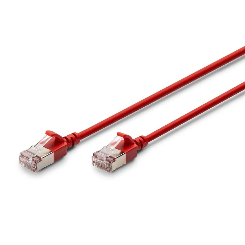 Image of FDL SLIM 0.25M CAT.6a F-FTP LSZH PATCH CABLE - RED (SNAGPROOF)
