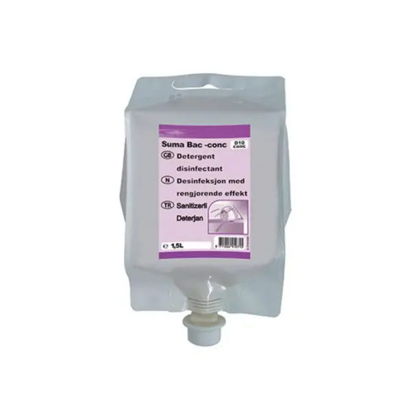 image of Diversey Suma Bac D10 Detergent and Disinfectant Concentrate 1.5 Litre (Pack of 4) 7010071