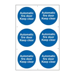 Image of Automatic Fire Door Keep Clear - PVC (200 x 300mm)