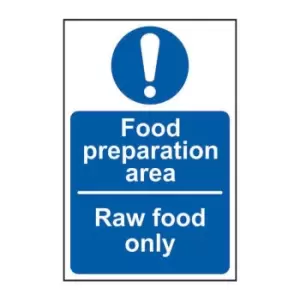 Image of Food Preparation Area Raw Food Only - Sav (100 x 150mm)