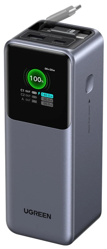 Image of Ugreen 165W POWERBANK W RETRACT USB-C CABLE