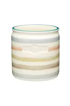 Image of Classic Collection Striped Ceramic Kitchen Utensil Holder