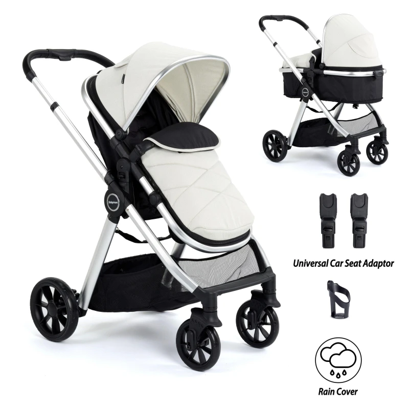 Image of Babymore Mimi Pram Pushchair - Silver Silver unisex 59x80x109