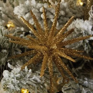 Image of Robert Dyas Christmas Glitter Sputnik Tree Decorations - Set of 3 - Gold