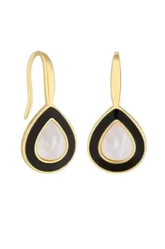 image of Recycled Gold Plated Enamel And Mother Of Pearl Earrings