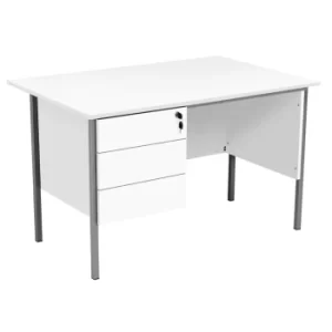 image of Eco 18 1200 X 750 4 Leg Rectangular Desk 3D Pedestal White-Black