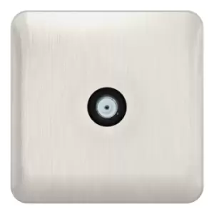 Image of Schneider LSD 1G Coaxial Socket Black Insert Stainless Steel - GGBL7030BSSS