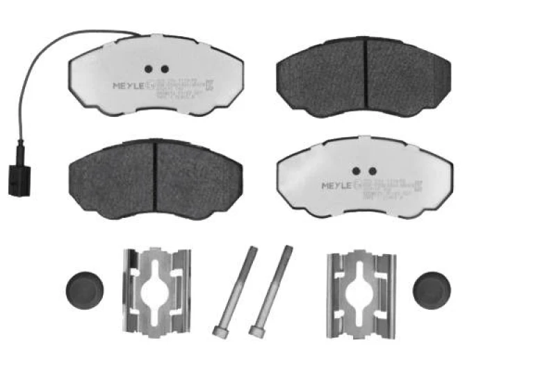 Image of MEYLE 025 239 1719/PD Brake pad set Front Axle, incl. wear warning contact, MEYLE-PD Quality, with anti-squeak plate Brake Pad Set,disc brake (402)