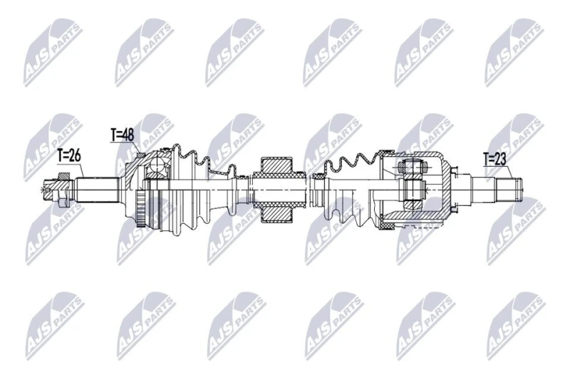 Image of NTY NPW-TY-242 Drive shaft Front Axle Right Drive Shaft (13)