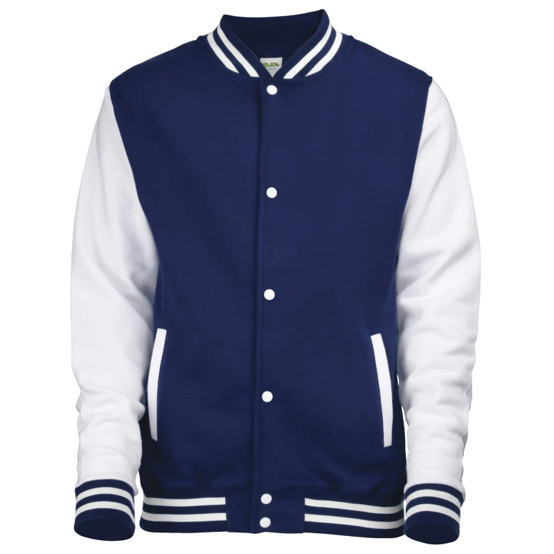 Image of AWDis Varsity Jacket in Mid Navy Size: 12-13 Years Mid Navy Unisex 12-13 Years
