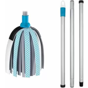 BLACK+DECKER BXFM0001GB Mop and Handle Set, Suitable for Hard Floors, Super Absorbent Microfibre, 3 Action Mop Head, Detachable Handle for Easy