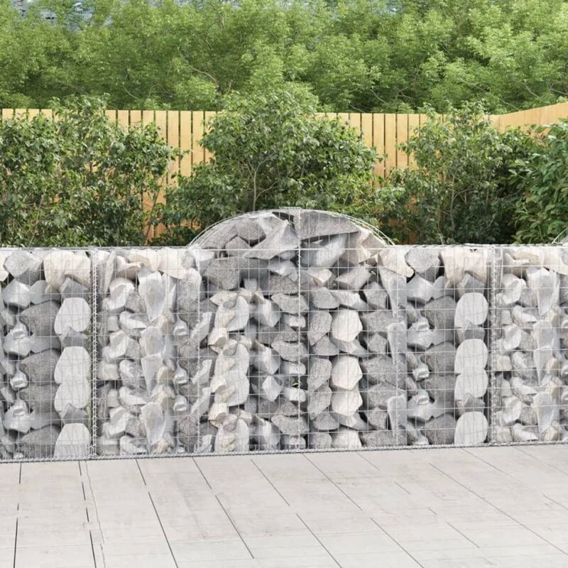 Image of VIDAXL Arched Gabion Baskets 3 pcs 200x50x100/120cm Galvanised Iron Vidaxl 8720845569044