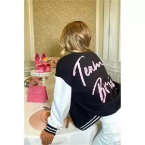 Image of I Saw It First Black Team Bride Slogan Oversized Elasticated Waist Jogger Shorts - Black