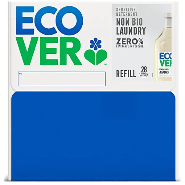 image of Ecover Non Bio Laundry Liquid Refill ZERO Fragrance & Enzyme 15L