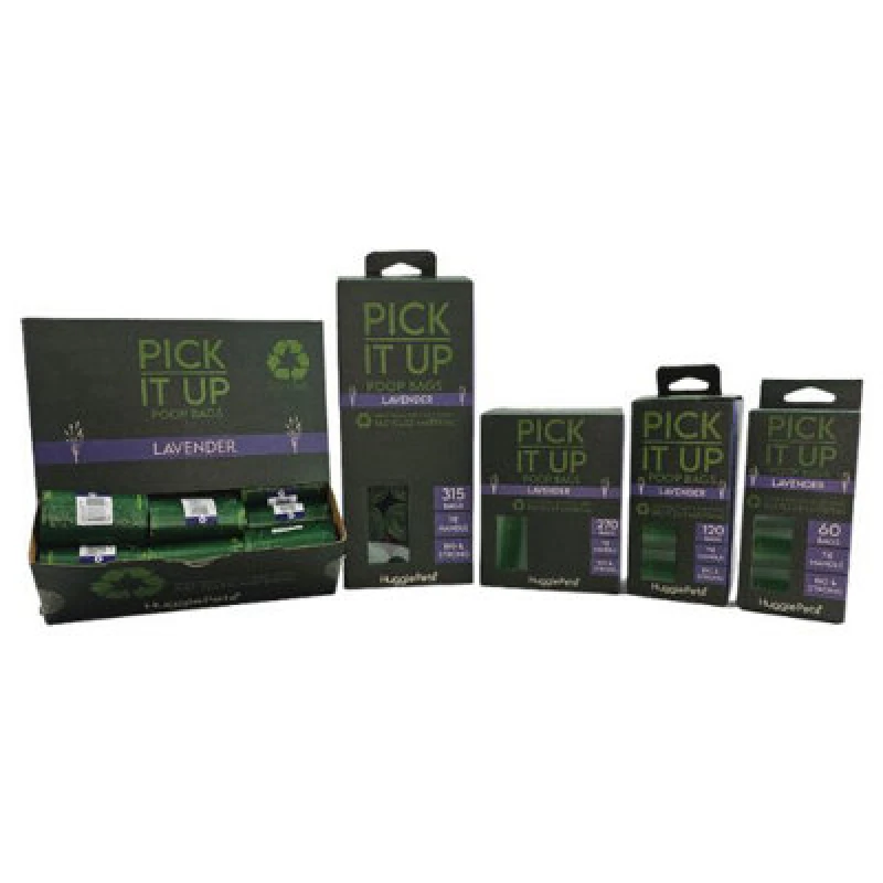 Image of HugglePets Pick It Up Lavender Dog Poop Bags - 15 Rolls (270pk) Green unisex