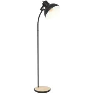 image of Lubenham Task Floor Lamp Black, Brown - Eglo