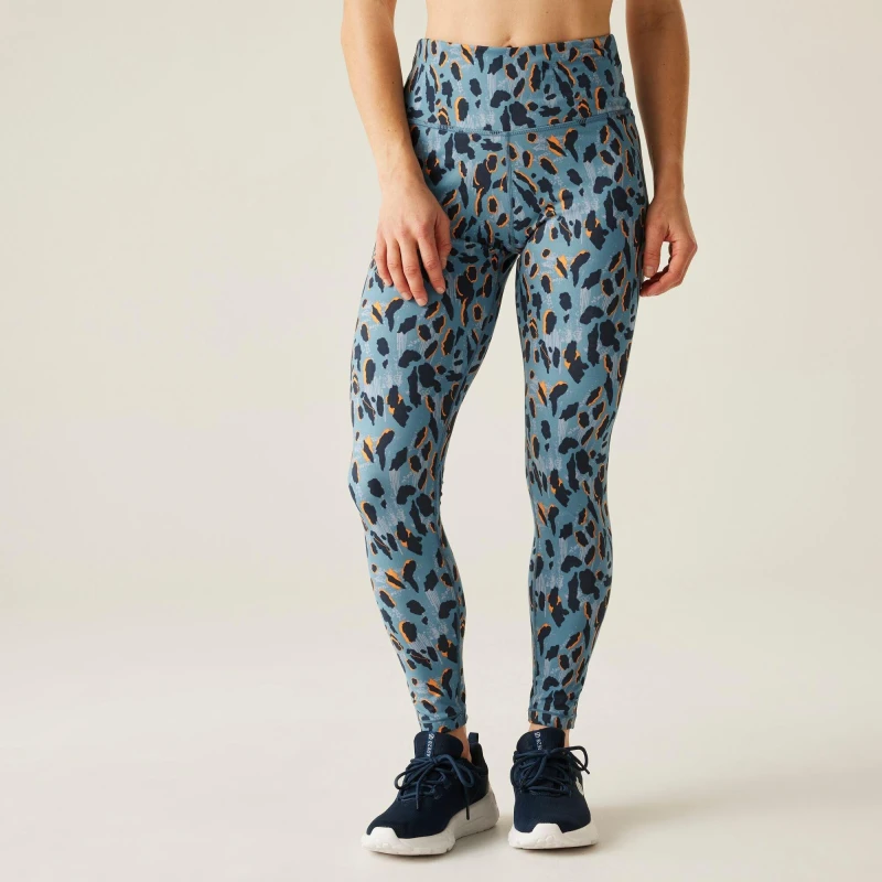 Image of Dare 2b Influential Performance Leggings - Niagara Blue Animal Print Niagara Blue Animal Print 20
