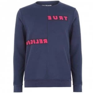 Image of TRUE RELIGION Stripe Sweater Mens - Dress Blue