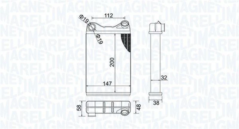 Image of MAGNETI MARELLI Heater matrix MAGNETI MARELLI 350218456000
