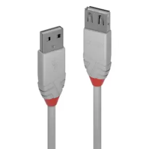 Image of Lindy 0,5m USB 2.0 Type A Extension Cable, Anthra Line