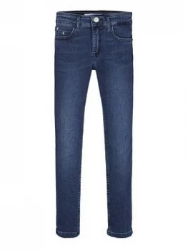 Image of Calvin Klein Jeans Girls Essential Stretch Skinny Jeans - Blue Size Age: 12 Years, Women