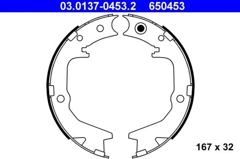 Image of ATE 03.0137-0453.2 Handbrake Shoes Brake Shoe Set,parking brake (1419)