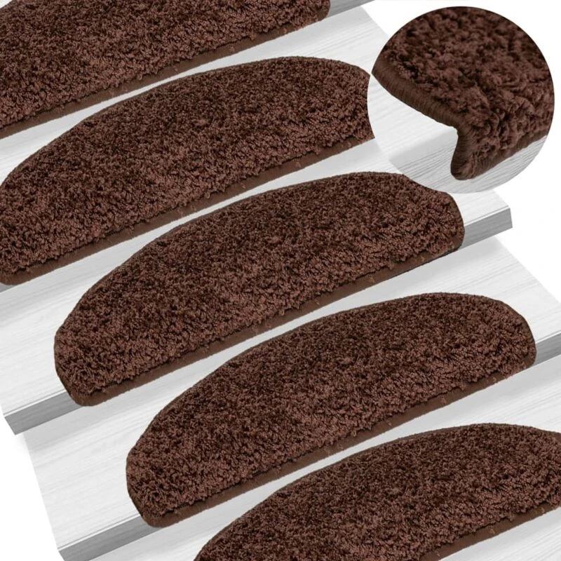 Image of VIDAXL Carpet Stair Treads 15 pcs Brown 65x21x4cm Vidaxl 133903