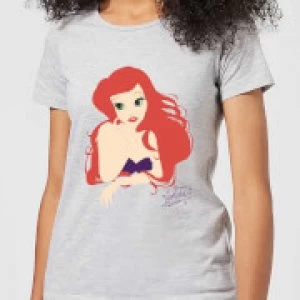 Disney Princess Colour Silhouette Ariel Womens T-Shirt - Grey - XXL