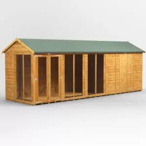 Image of 20x6 Power Apex Summerhouse Combi Building including 6ft Side Store