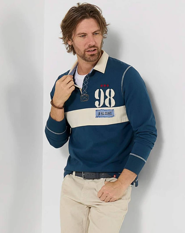 Image of Joe Browns Joe Browns Rugby Top Navy - Joe Browns - Size: XL45/47 Navy Male XL45/47 JB31104
