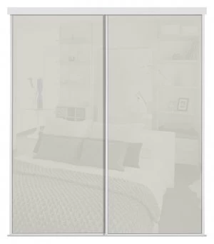 Sliding Doors and track W1793 White Frame Arctic White Glass