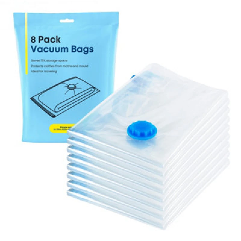 Image of FINEWAY 8-Pack Reusable Vacuum Storage Bags - 50x70cm Clear unisex