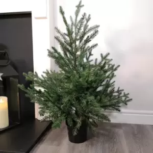 Image of 3ft (90cm) Premier Potted Hinged Green PE PVC Glenshee Spruce Christmas Tree with 537 Tips