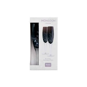 Image of Denby Monsoon Chrysanthemum Champagne Flute Pack Of 2