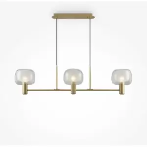 image of Maytoni Maytoni Vision Modern 3 Light Bar Pendant Ceiling Light Gold E14