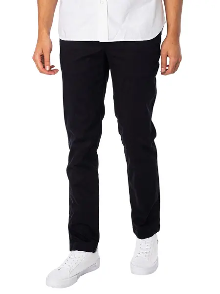 Image of Lacoste Classic Slim Fit Stretch Chino Trousers Blue Marine 38W x 32L