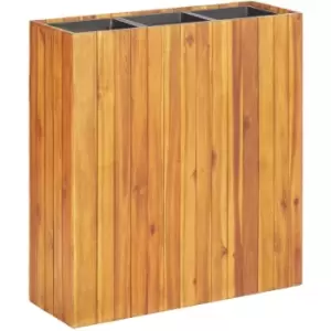 image of Vidaxl - Garden Raised Bed with 3 Pots Solid Acacia Wood Brown