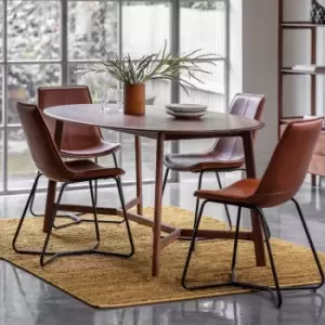 Image of Hinton Oval Walnut Dining Table Dark Wood (Brown)