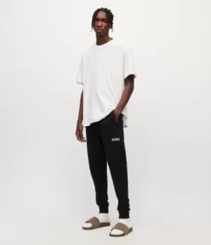 Image of AllSaints Mens Opposition Cuffed Slim Sweatpants, Black, Size: XS