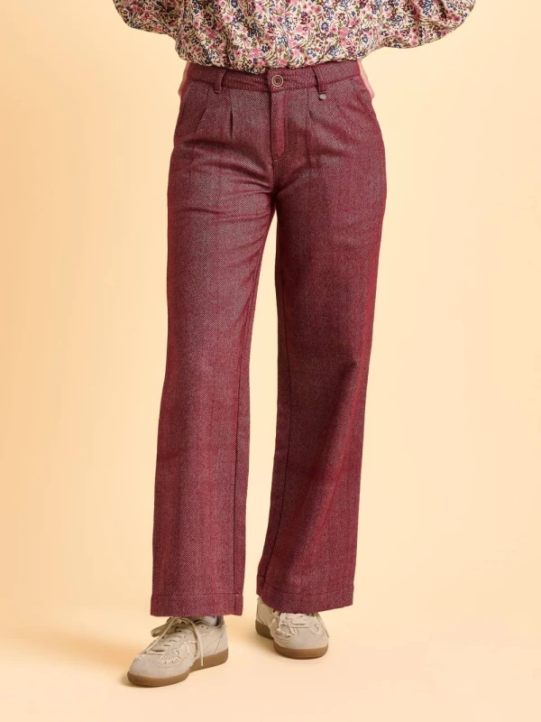 Image of Brakeburn Womens Burgundy Neve Trouser Size: 12 Burgundy Female 12