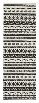 Image of Kensington Black/white Aztec Heavy Duty Mat, 150Cm X 50Cm