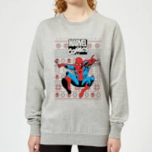 Image of Marvel Avengers Classic Spider-Man Womens Christmas Sweatshirt - Grey - 3XL