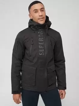 image of Superdry Ultimate Windcheater Hooded Jacket - Black, Size 2XL, Men