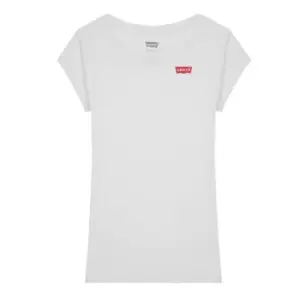 image of Levis Girl's Short Sleeve Batwing T Shirt - White